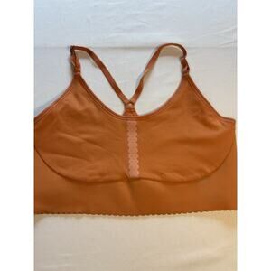 Nike Women's Sports Bra M Orange Crossback Adjustable Strap Scalloped Trim
